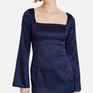 NWOT Wild Fable Navy party dress with bell sleeves, Size Large